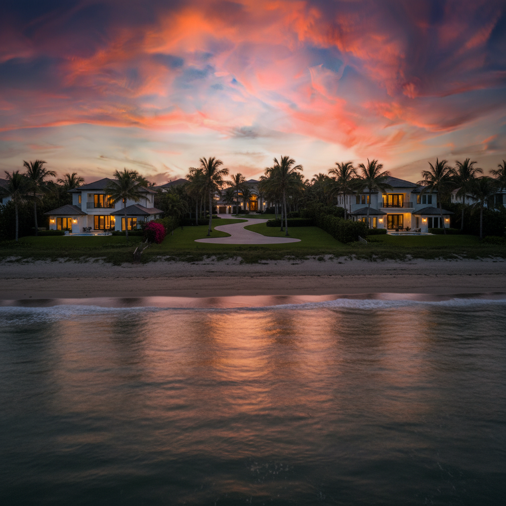 South Florida coastline at twilight
