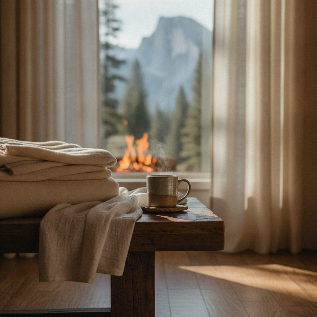 Professionally cleaned mountain cabin with fresh linens