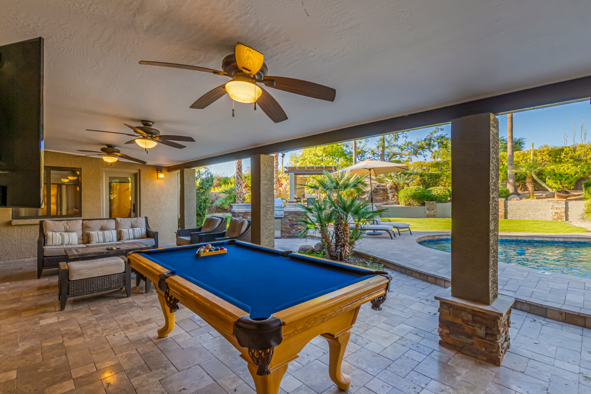Pool table in luxury vacation rental home