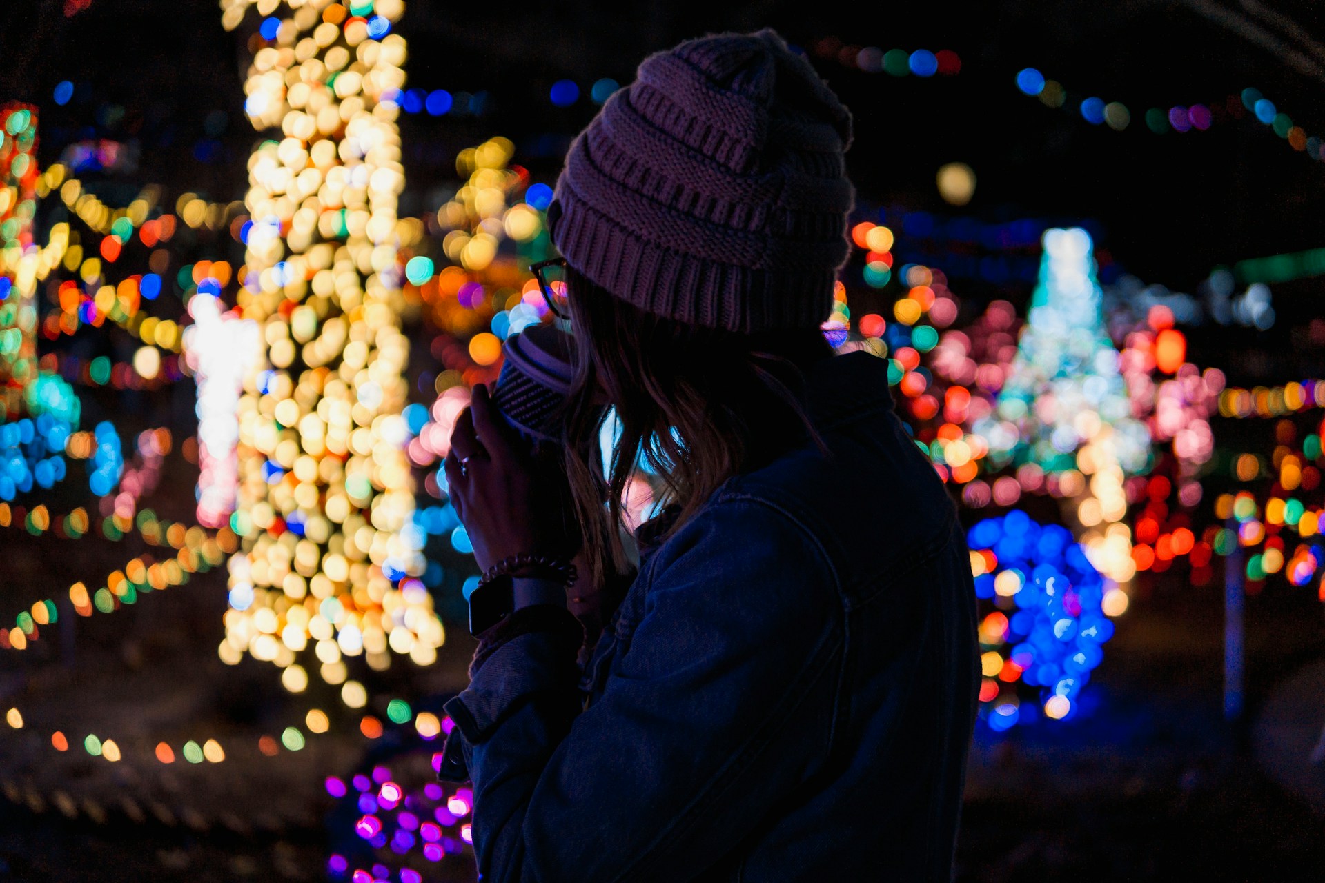 A display of holiday lights