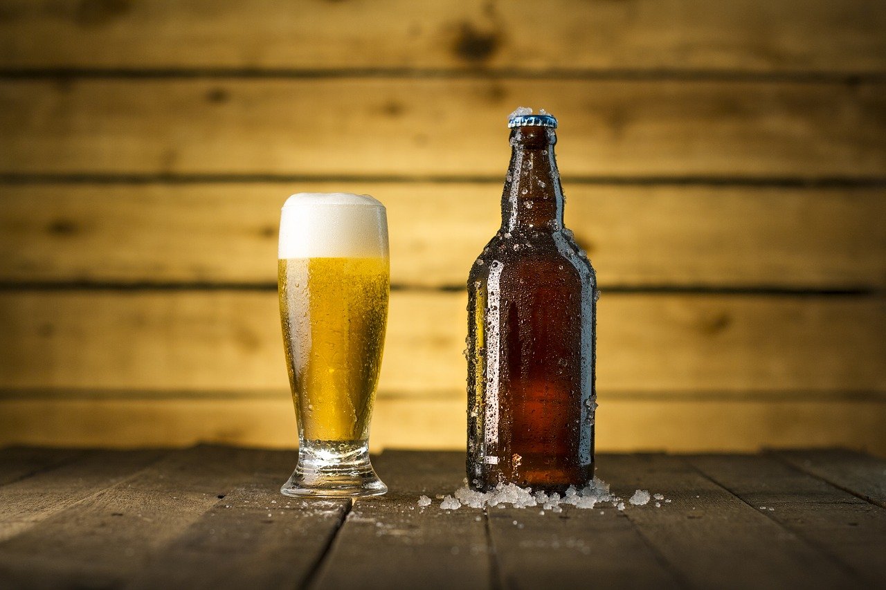 Craft beer in a glass at Derailed Pour House