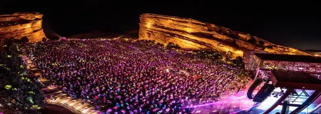 Red Rocks Amphitheatre at sunset, 15 minutes from Arrowhead Manor