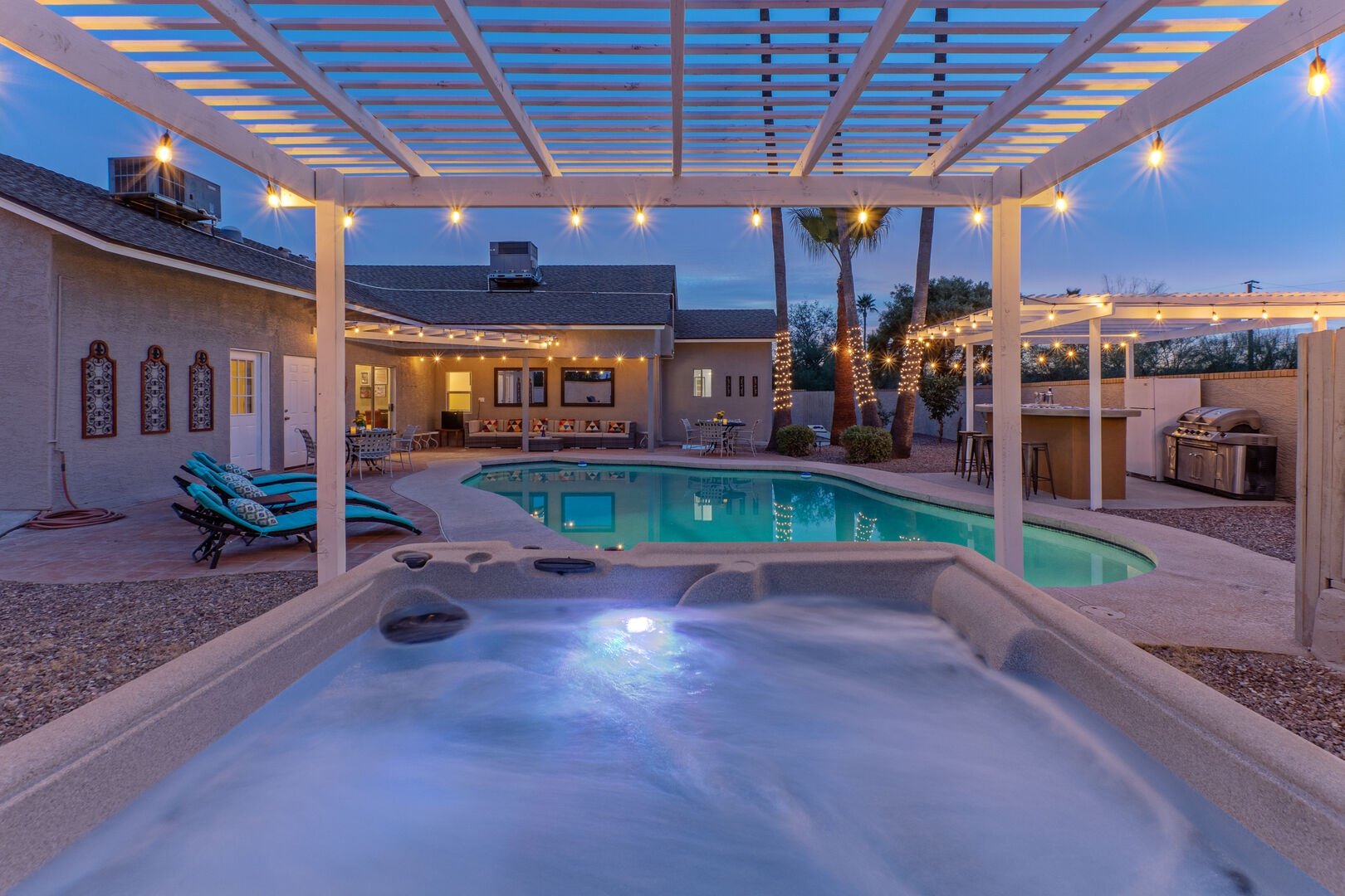 Backyard pool at an Arizona vacation home