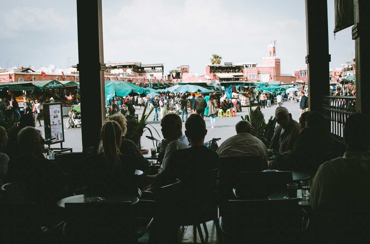 Outdoor market scene