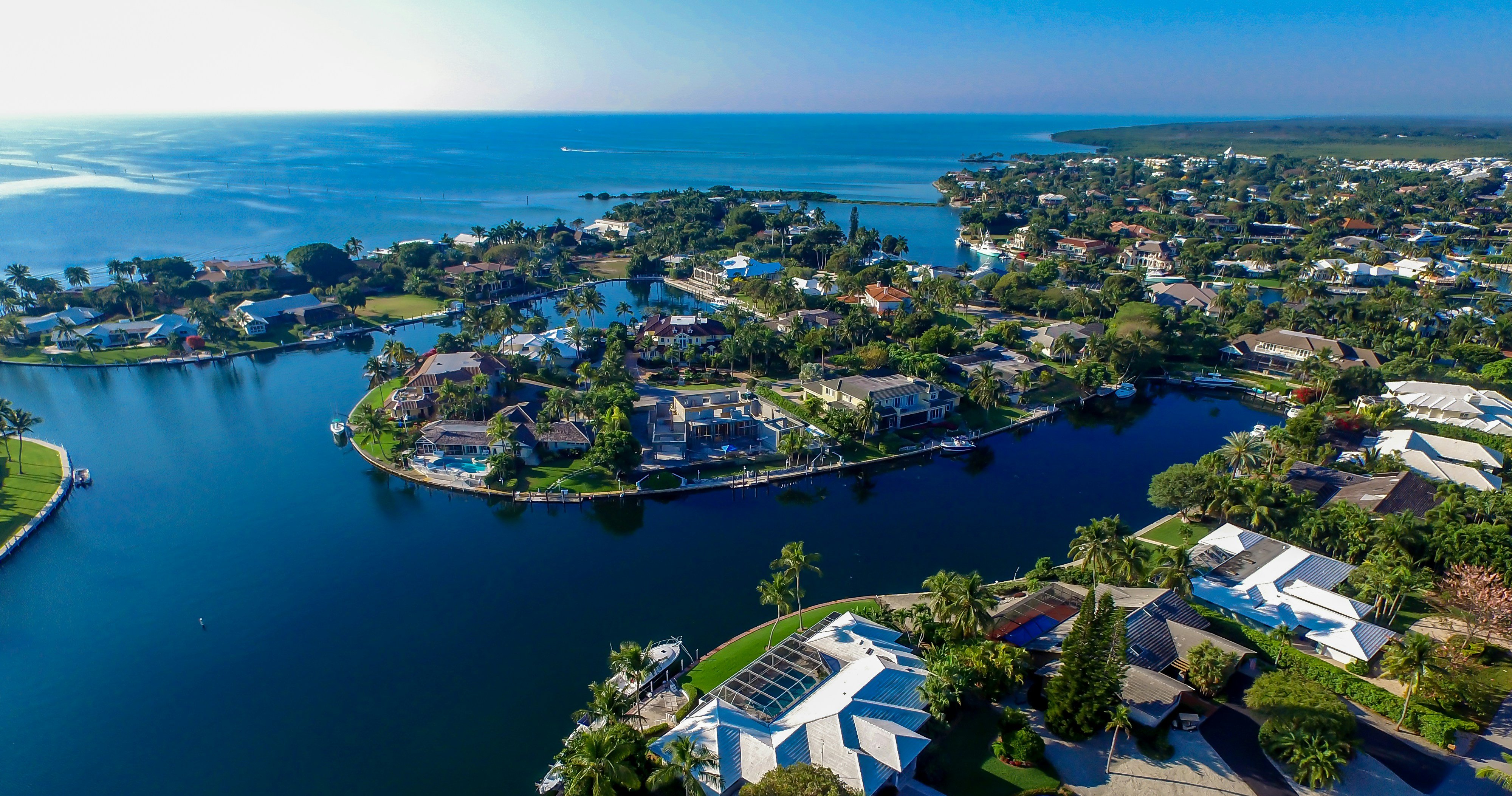 Largo Florida waterway aerial view
