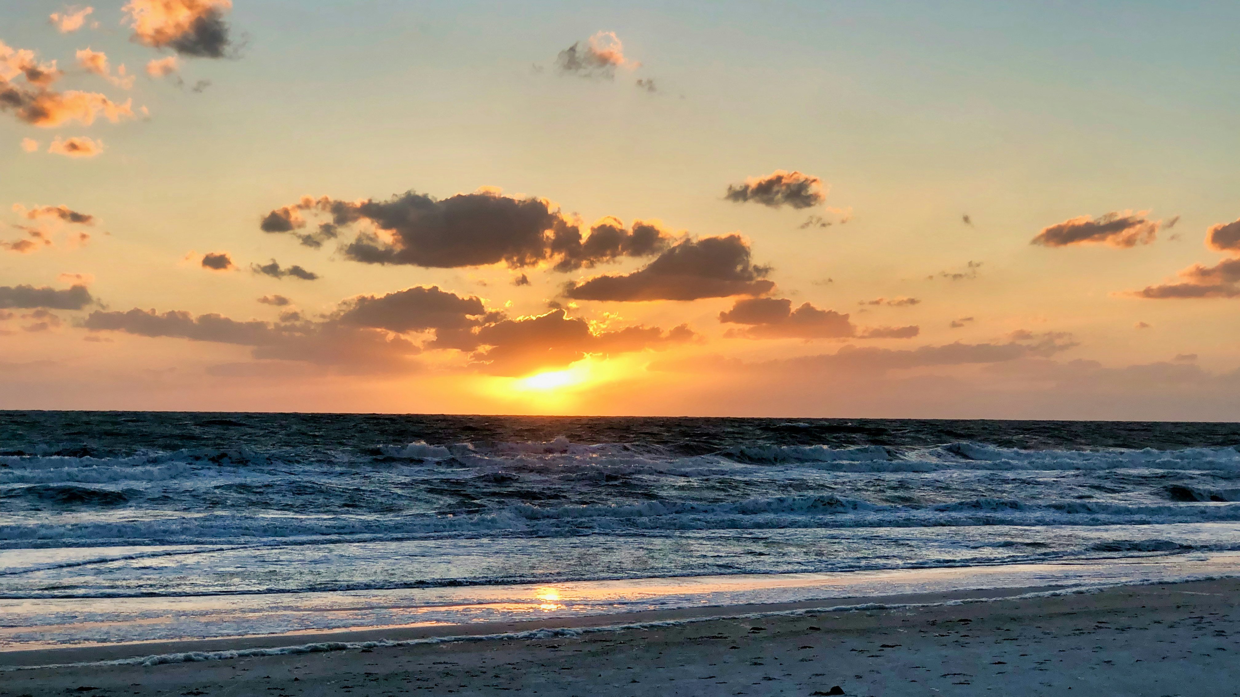 Bradenton Beach Florida gulf coast sunset over the water