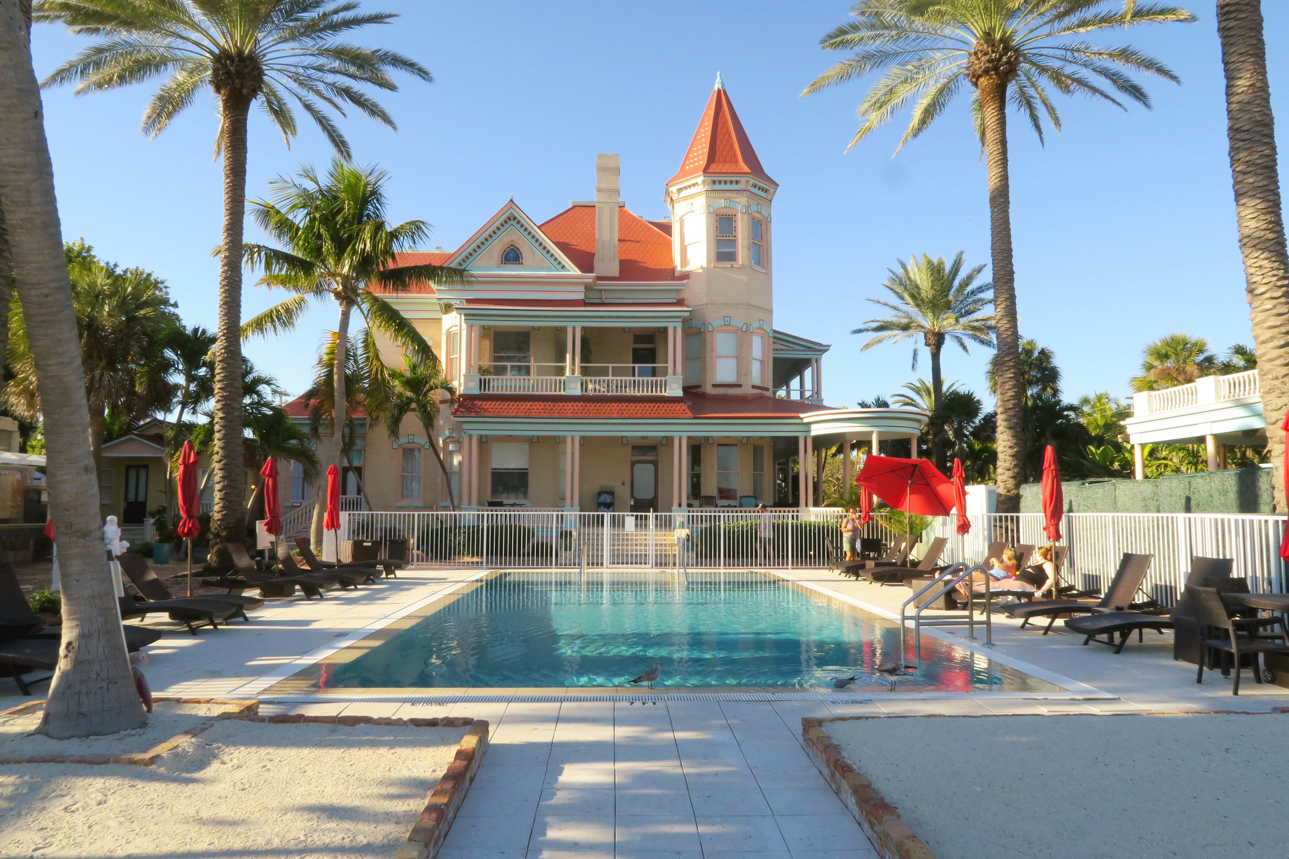 Luxury Key West-style estate with pool and palm trees, Tampa, Florida