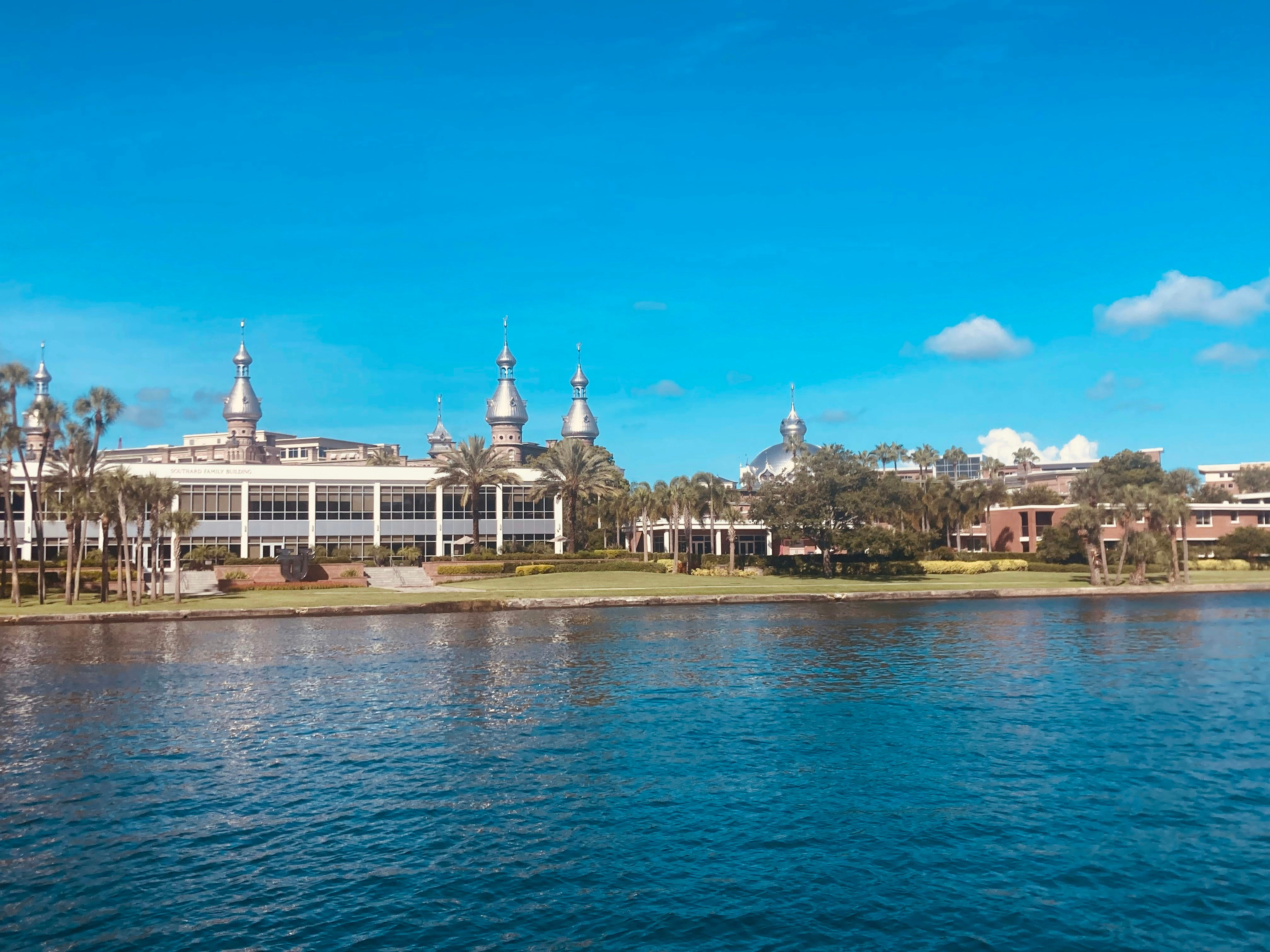 University of Tampa minarets viewed from the Hillsborough River, Tampa, Florida