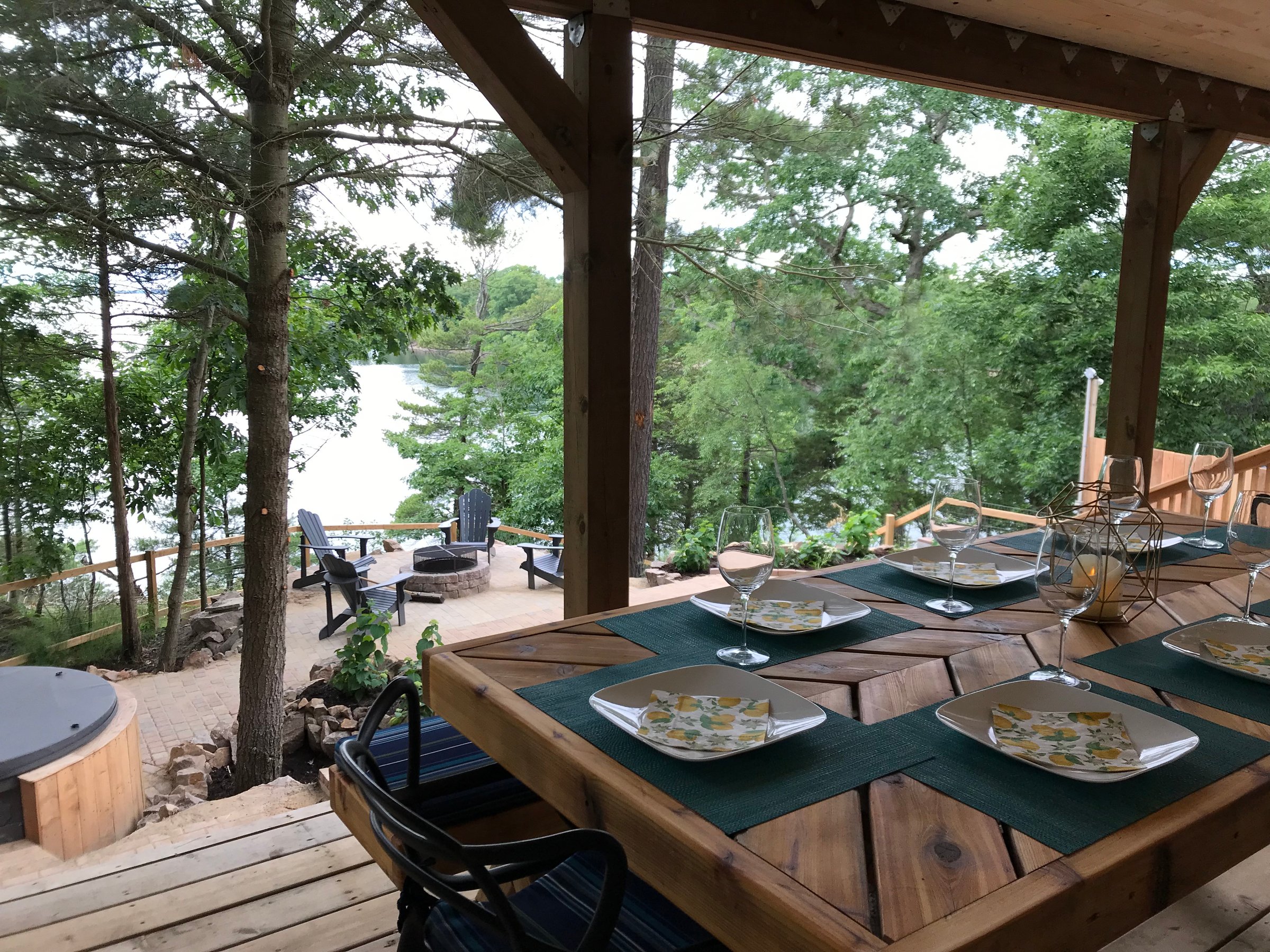 Eye-level view of a luxury cabin dining experience