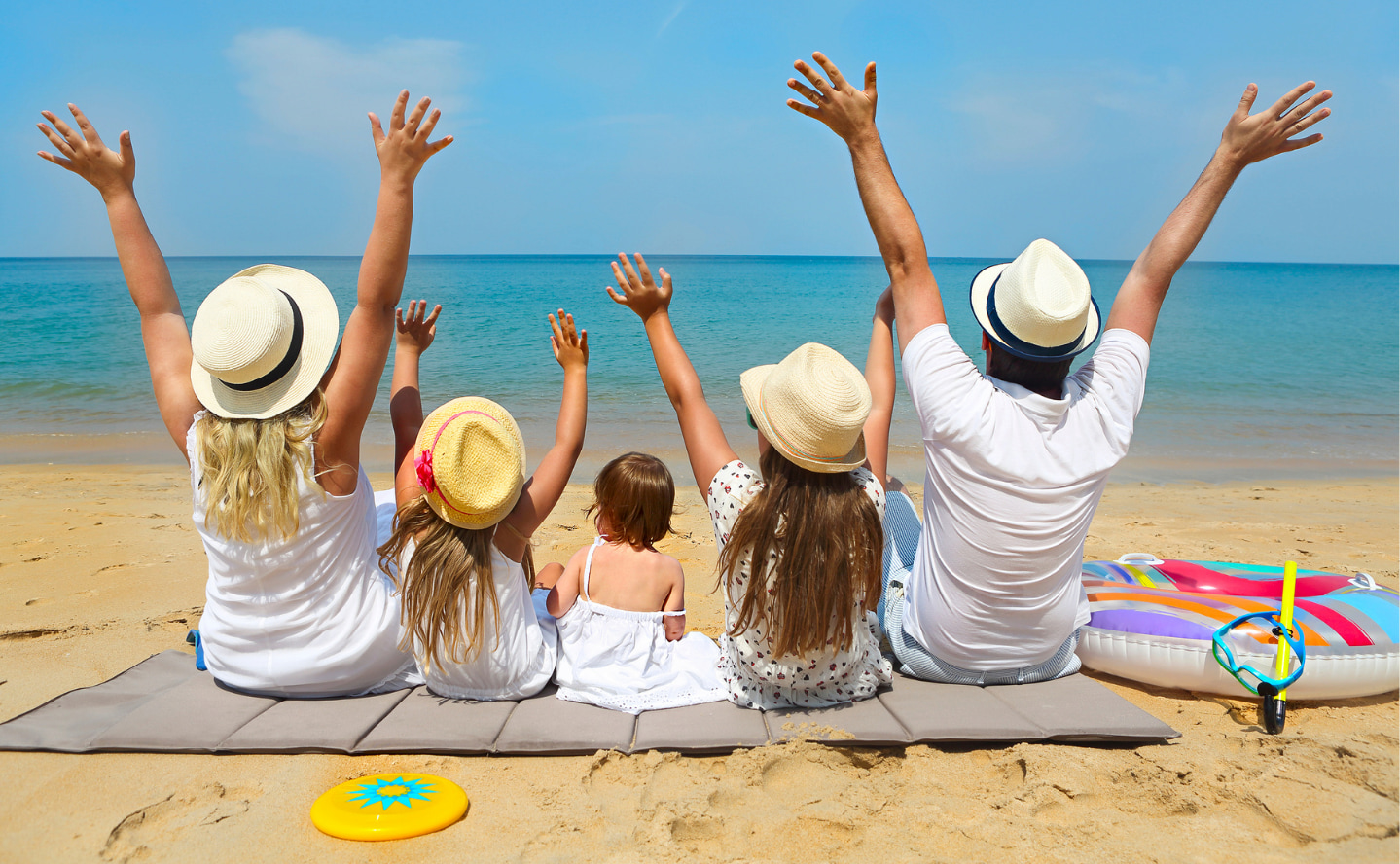 family on the beach