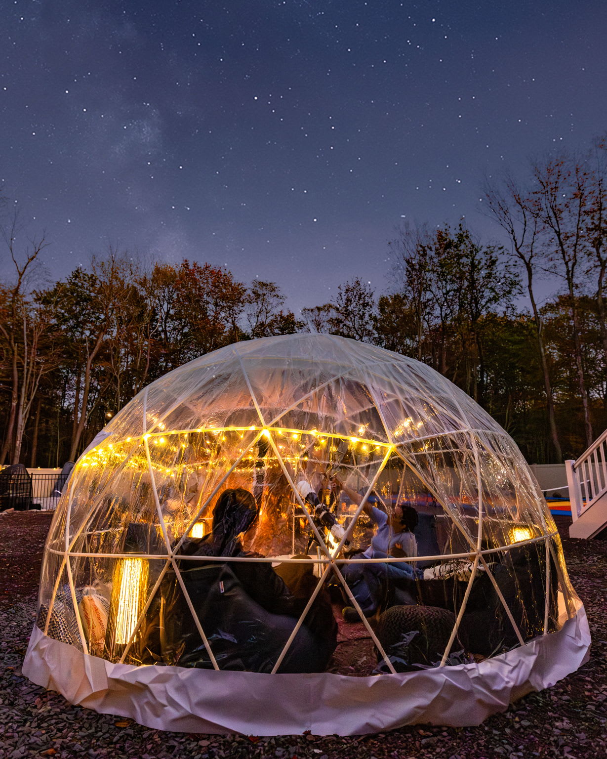 Star gazing dome at The Poconest, showcasing clear Pocono night skies during a relaxing mountain retreat
