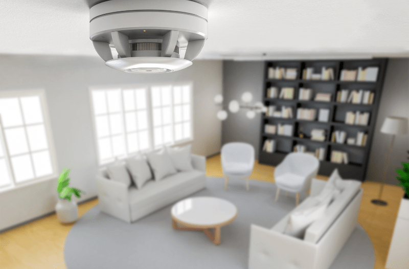 smoke detector on ceiling