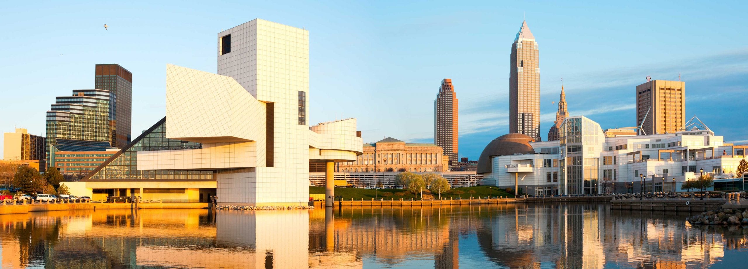 Cleveland skyline at sunrise
