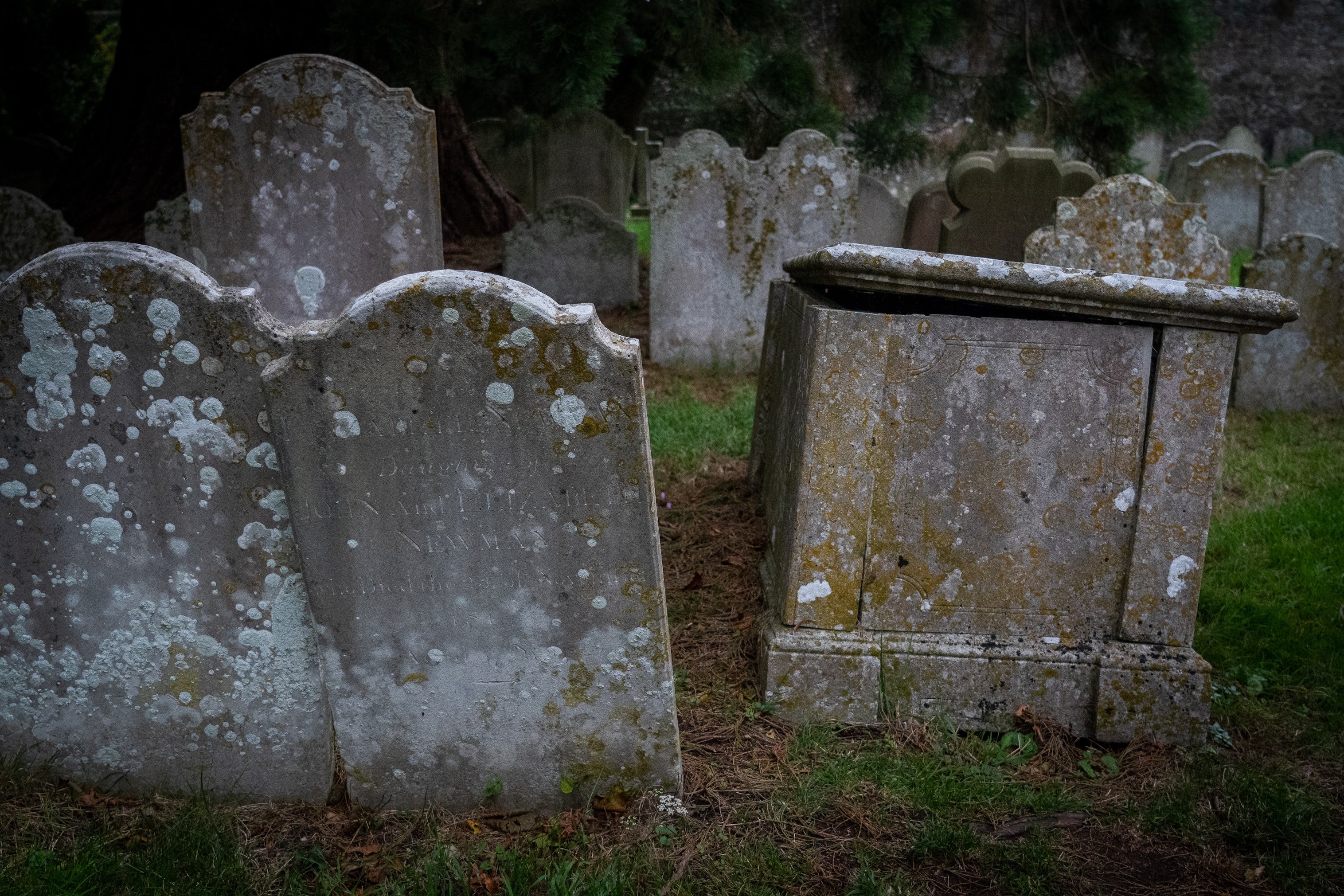 Cemetery at night