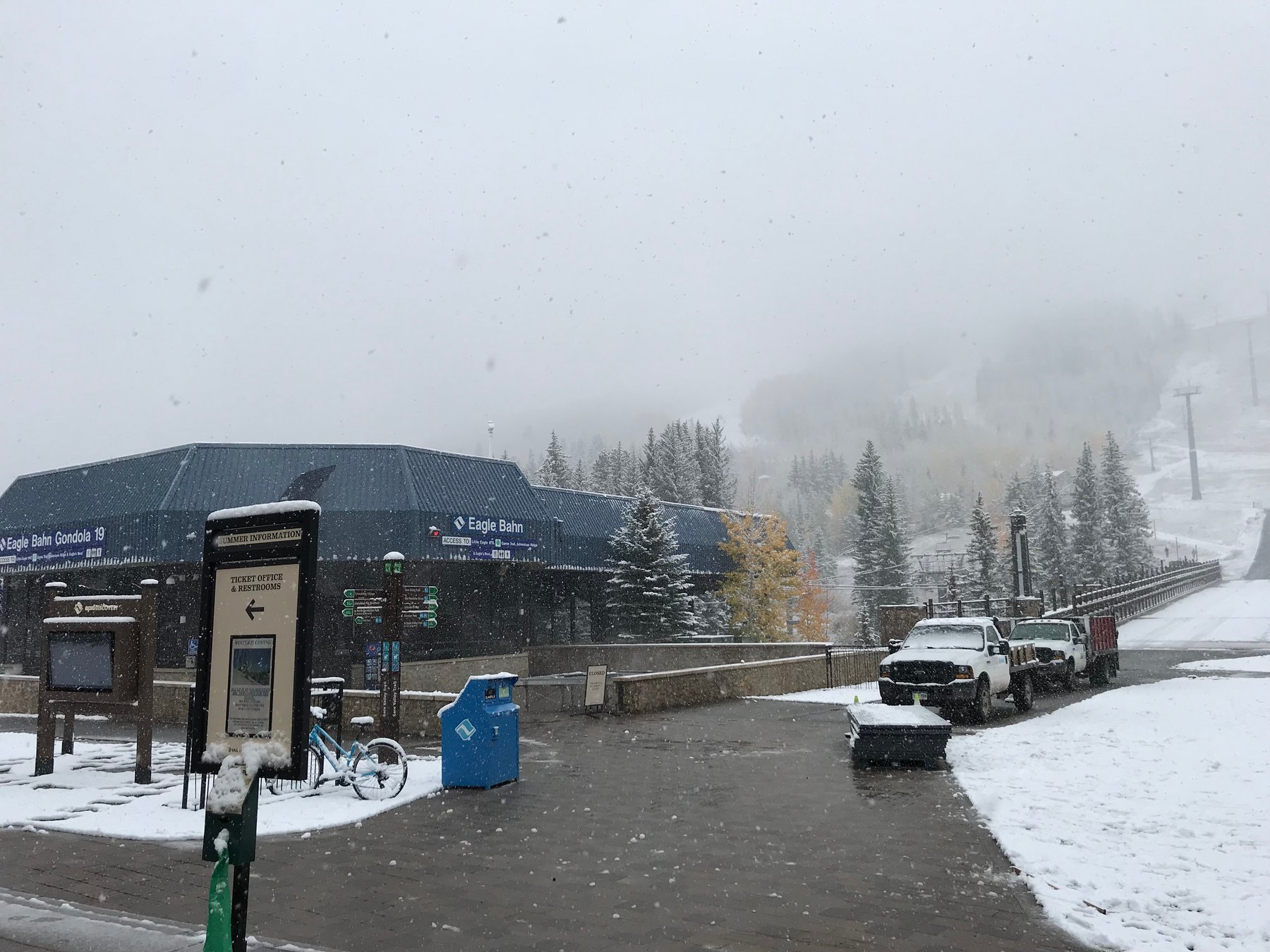 Eagle Bahn Gondola getting its first snow coat