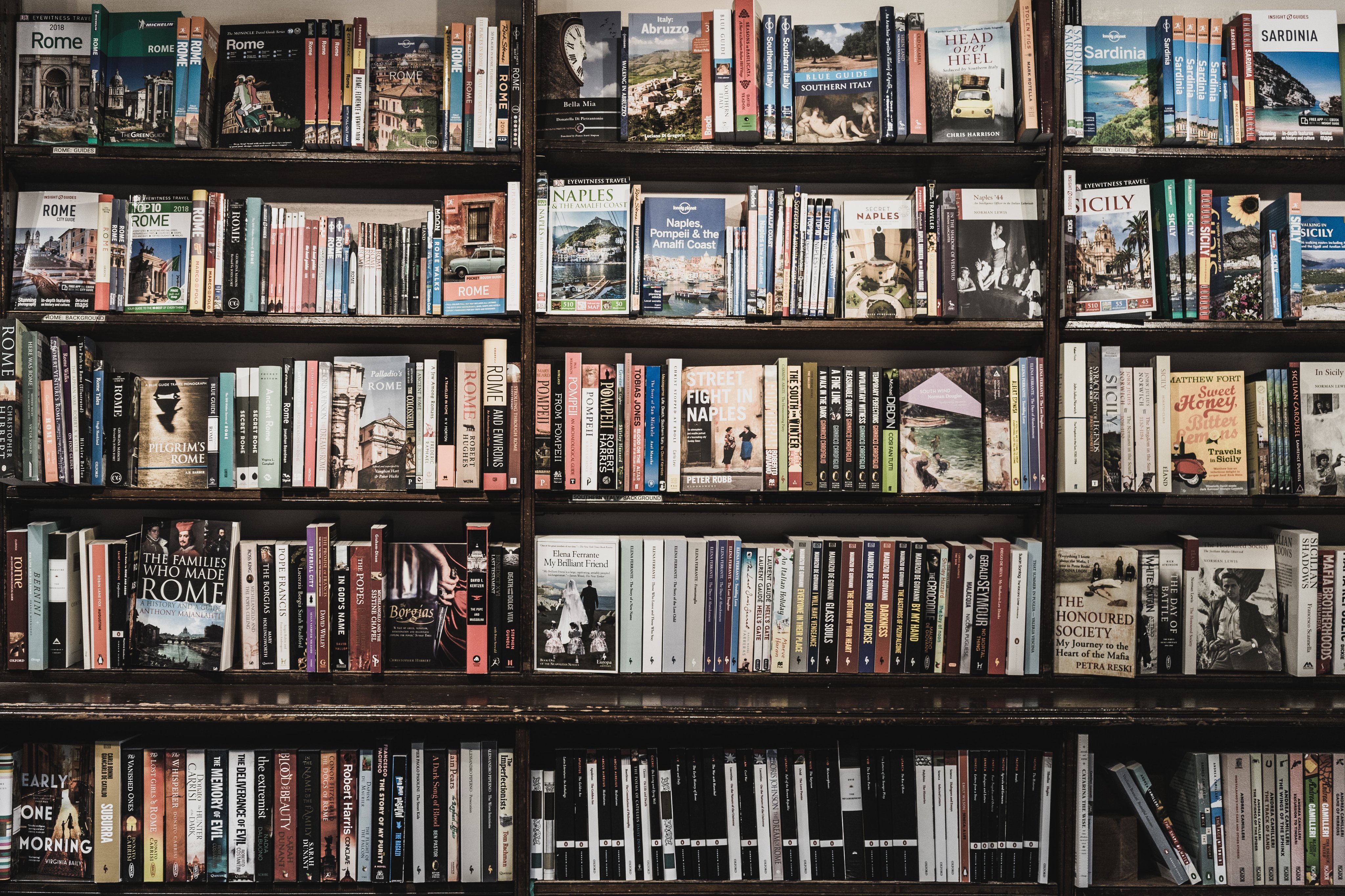 Books on shelves