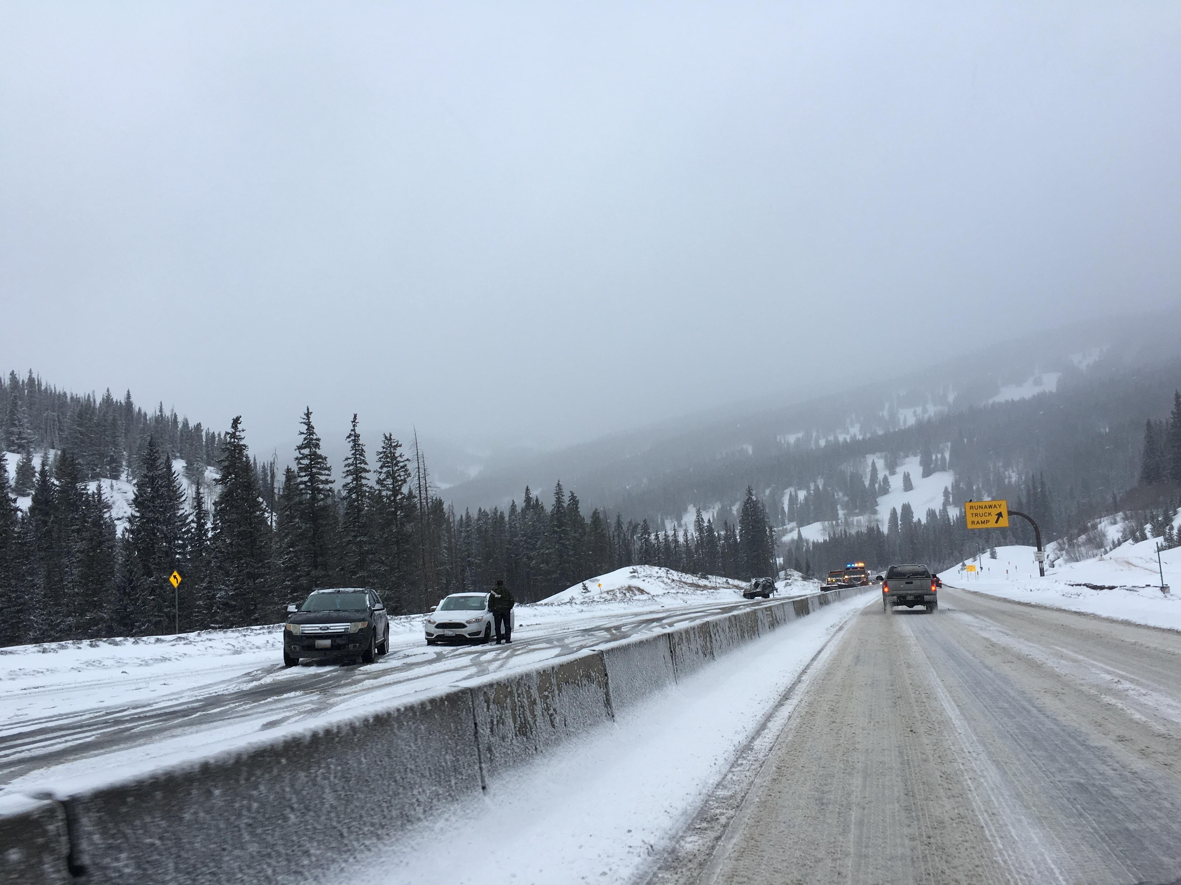 Snowy Vail Pass conditions