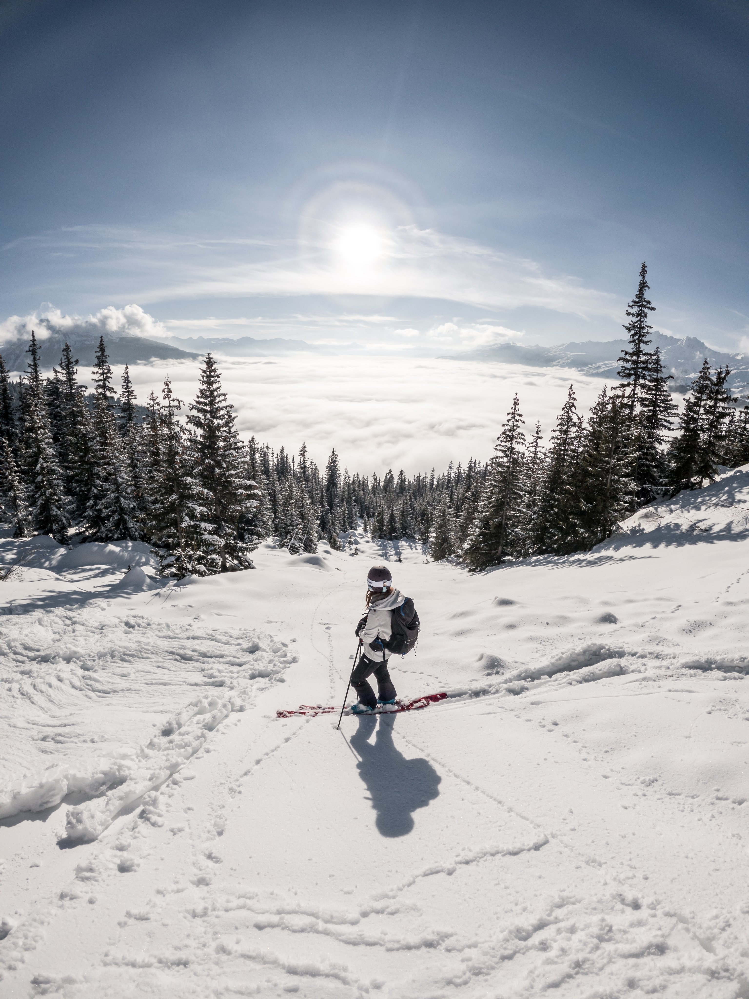 Skier on a Vail run