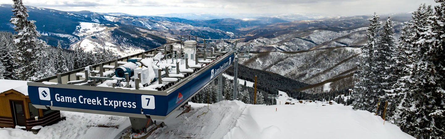 New ski lift construction at Vail Mountain