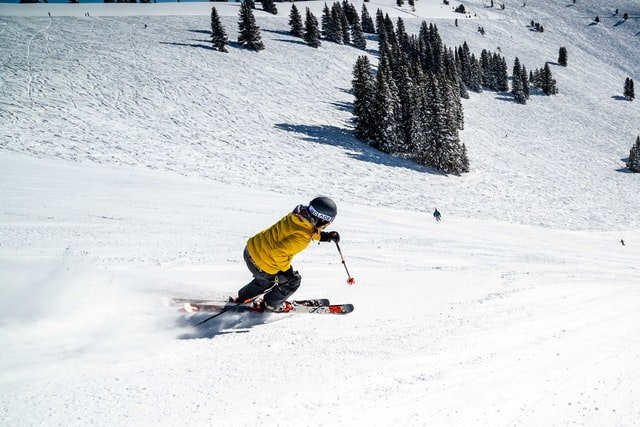 Skiers on Vail mountain