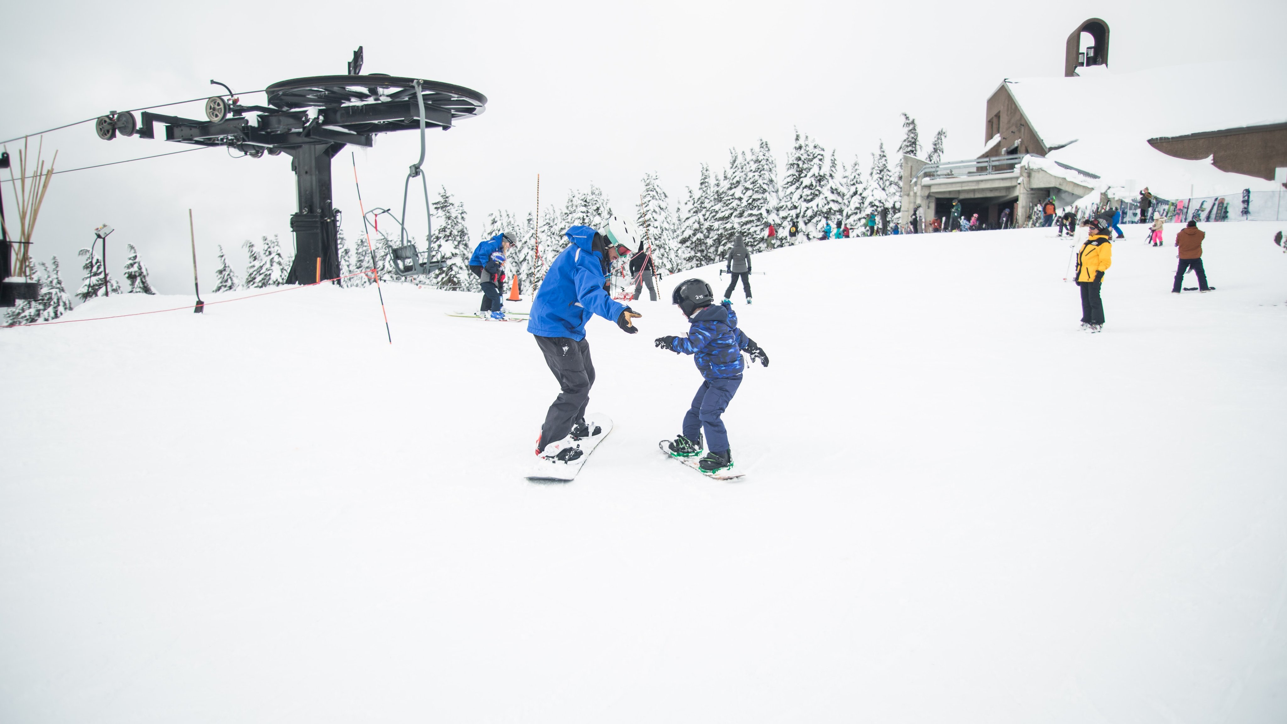 Skiers on the slopes at Vail Mountain