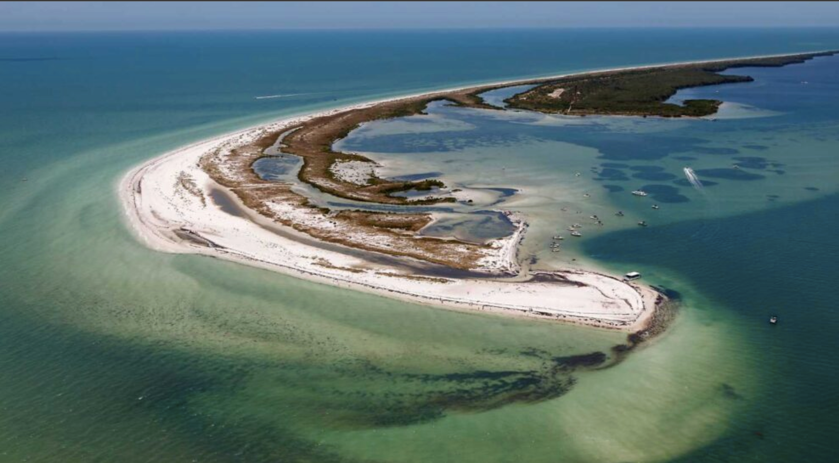 Anclote Key Florida State preserve surrounded by turquoise water
