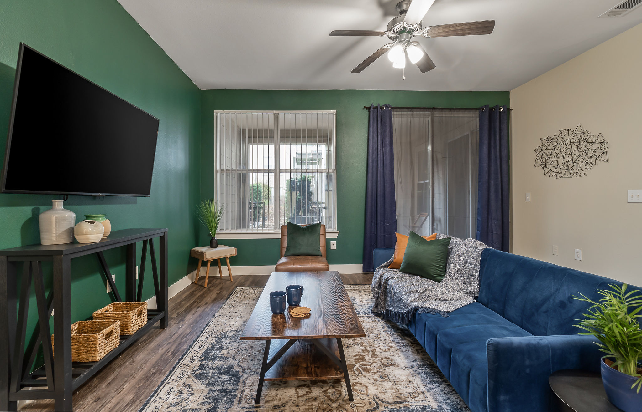 Modern Living Area in PBD Living Dallas Apartment