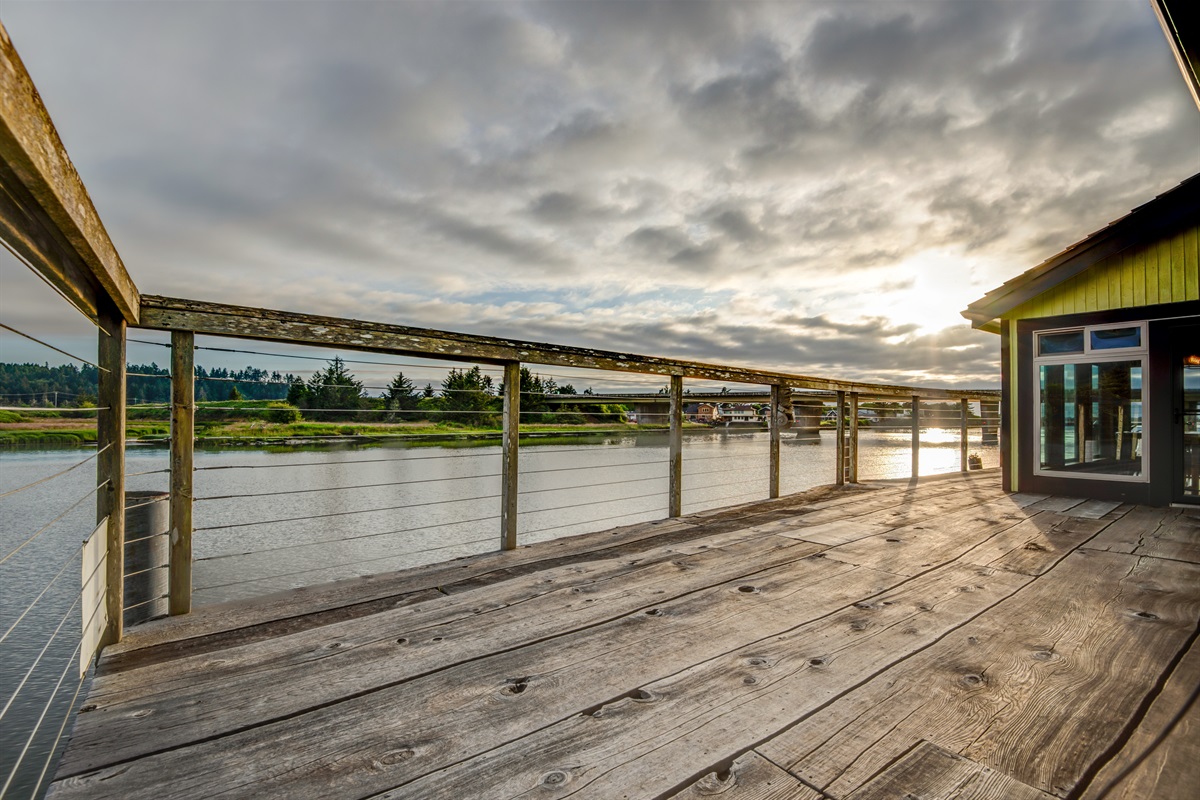 Historic riverside architecture at Siletz Sanctuary