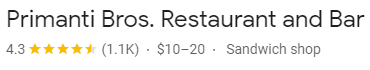Primanti Bros. Restaurant and Bar