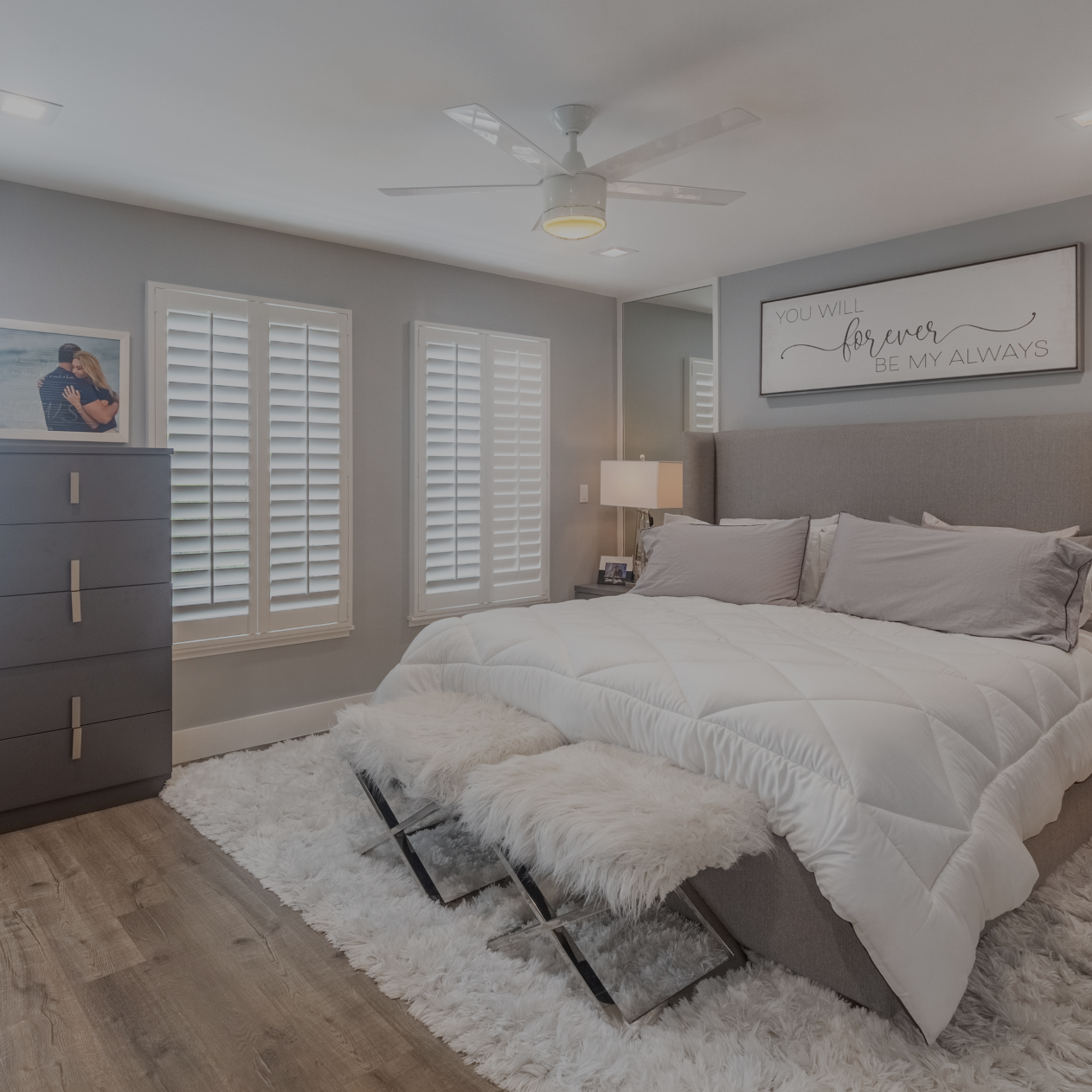 master bedroom with king size bed and comfort