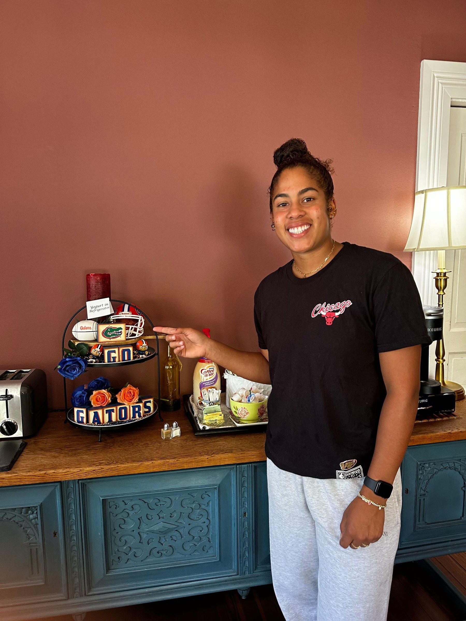 savia Lopez getting breakfast the camellia rose inn