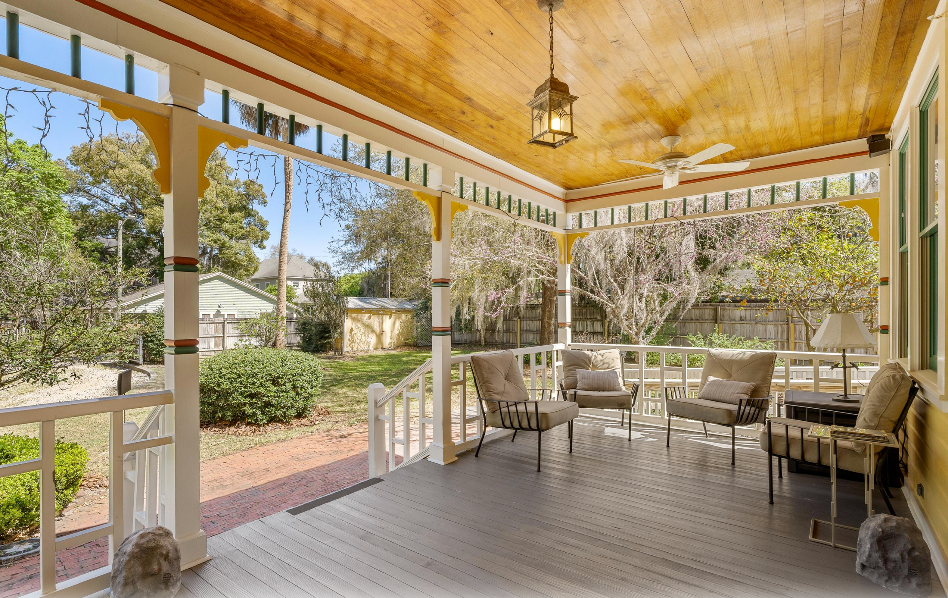 The interior and exterior of The Laurel Oak Estate