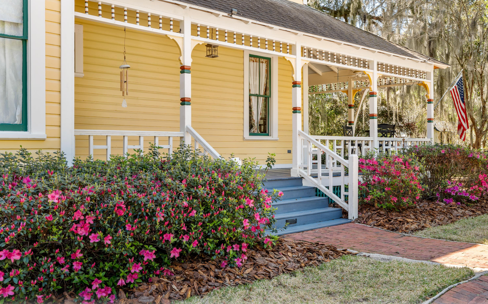 The interior and exterior of The Laurel Oak Estate