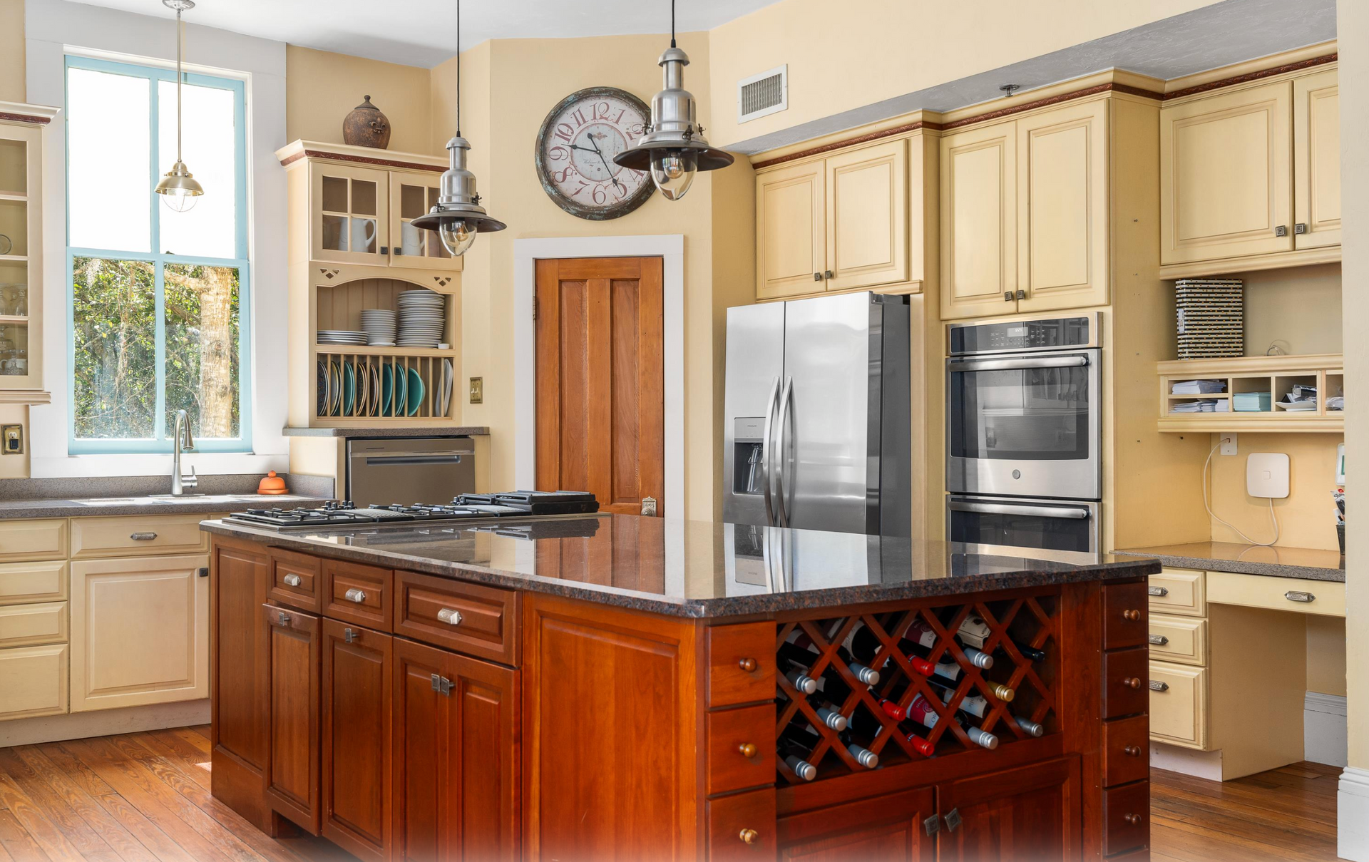 The interior and exterior of The Laurel Oak Estate