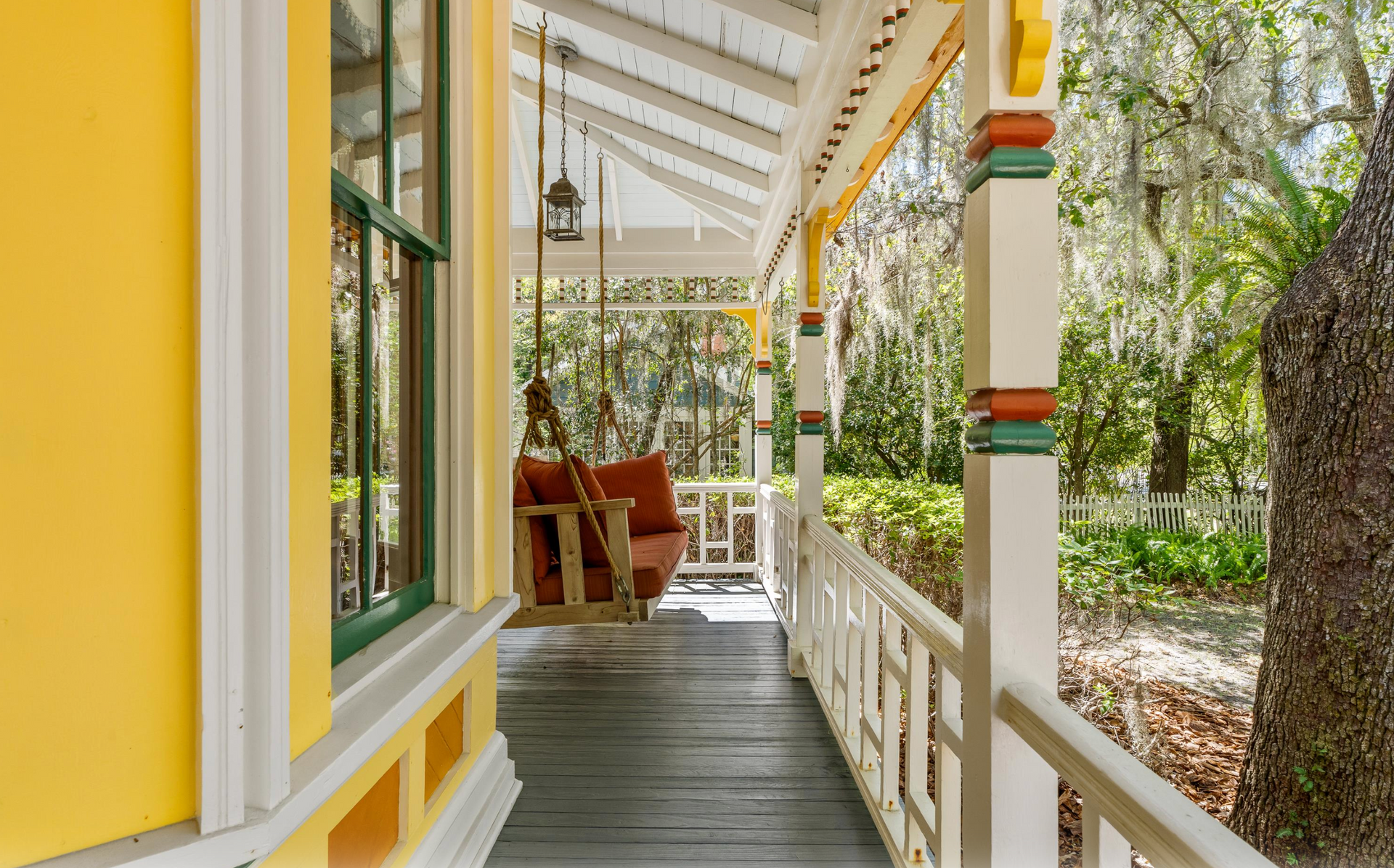 The interior and exterior of The Laurel Oak Estate