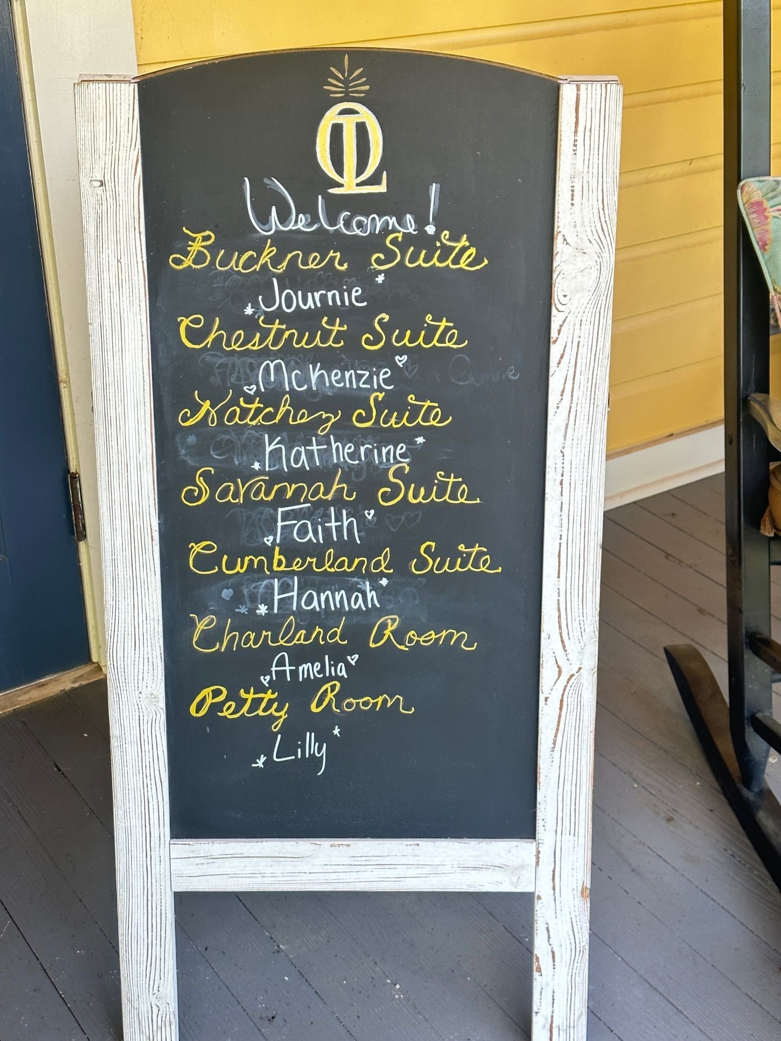 personalized greeting from the laurel oak inn