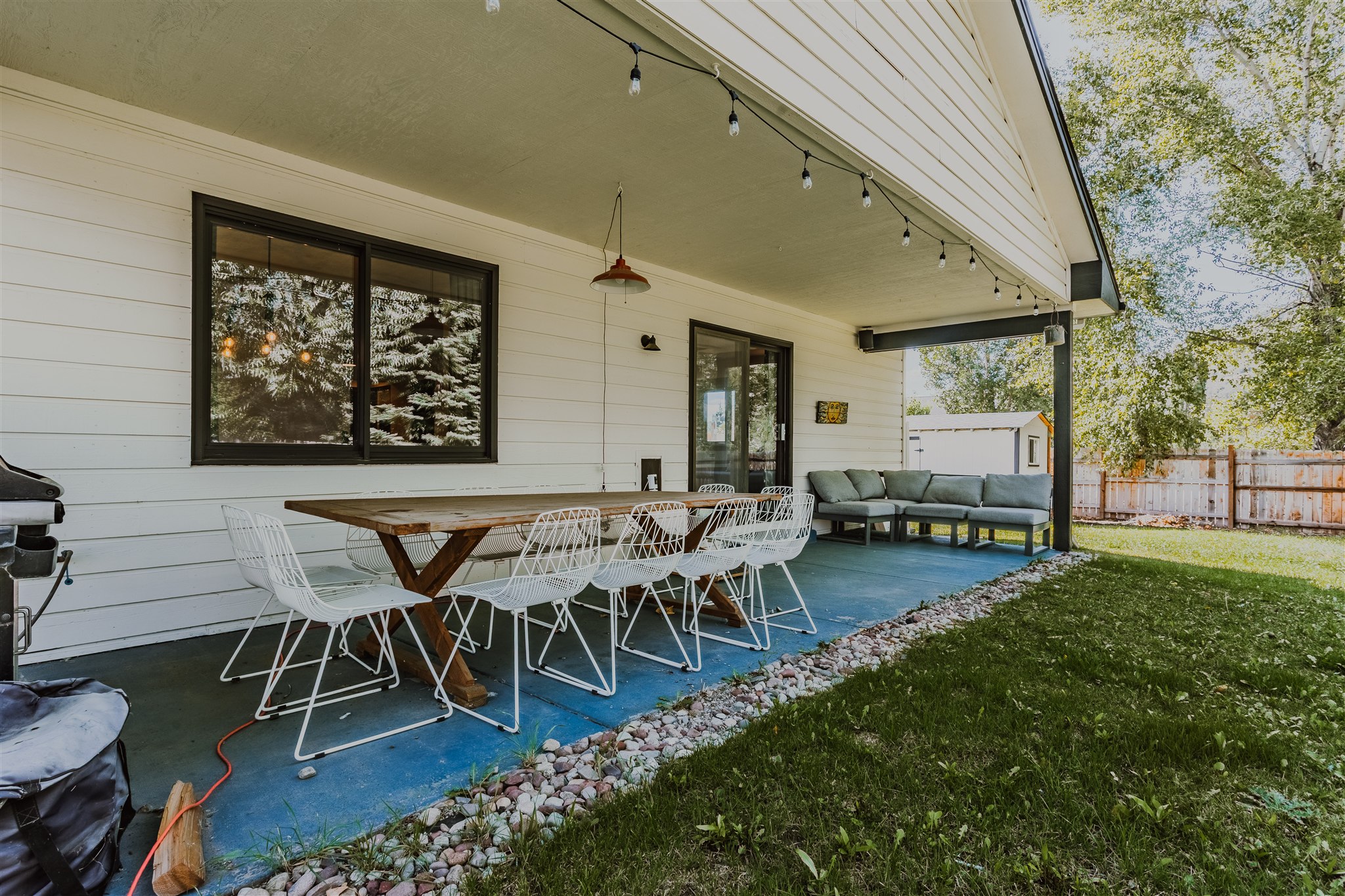 Inviting patio of a short term rental in Carbondale Colorado
