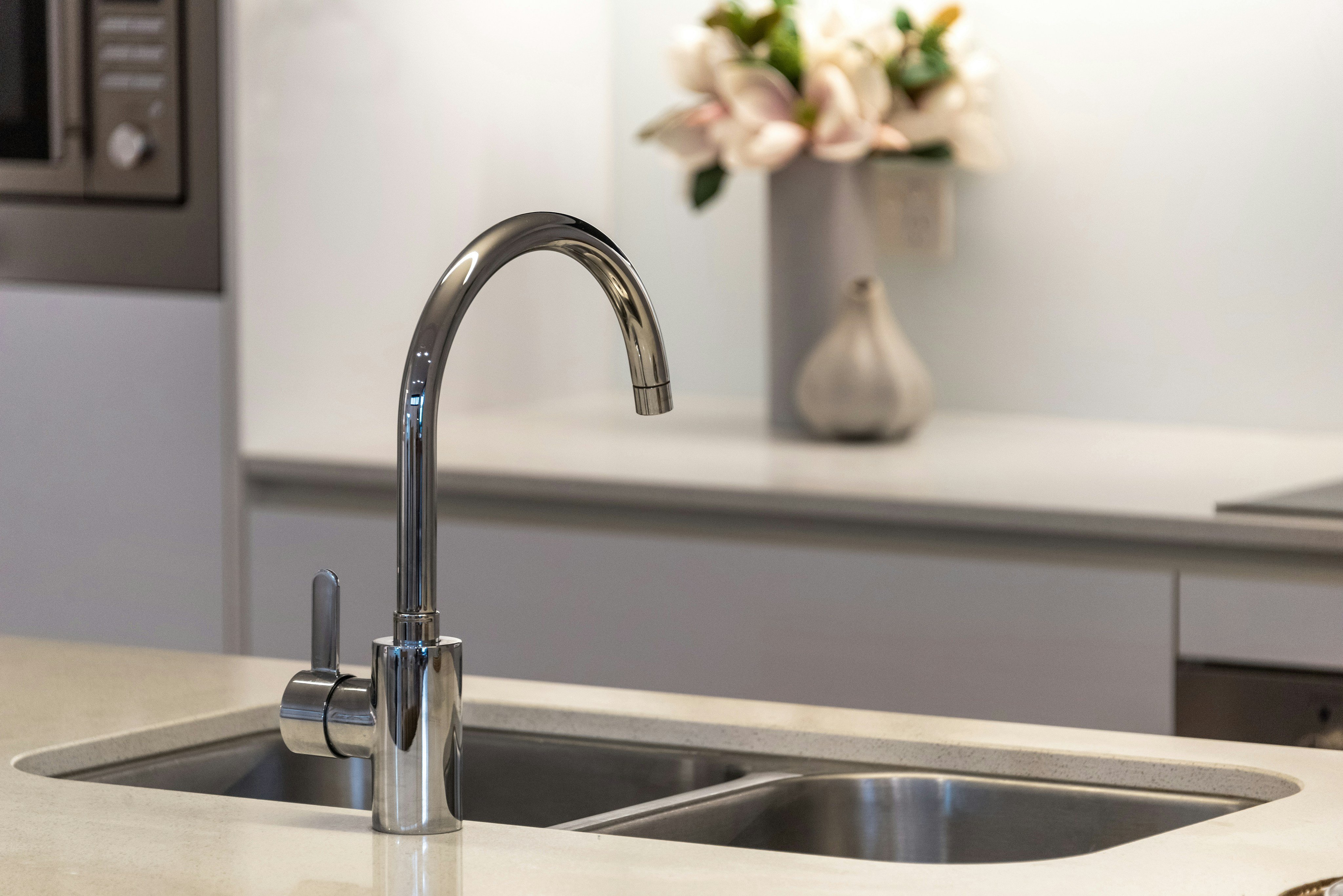 Clean modern kitchen tap