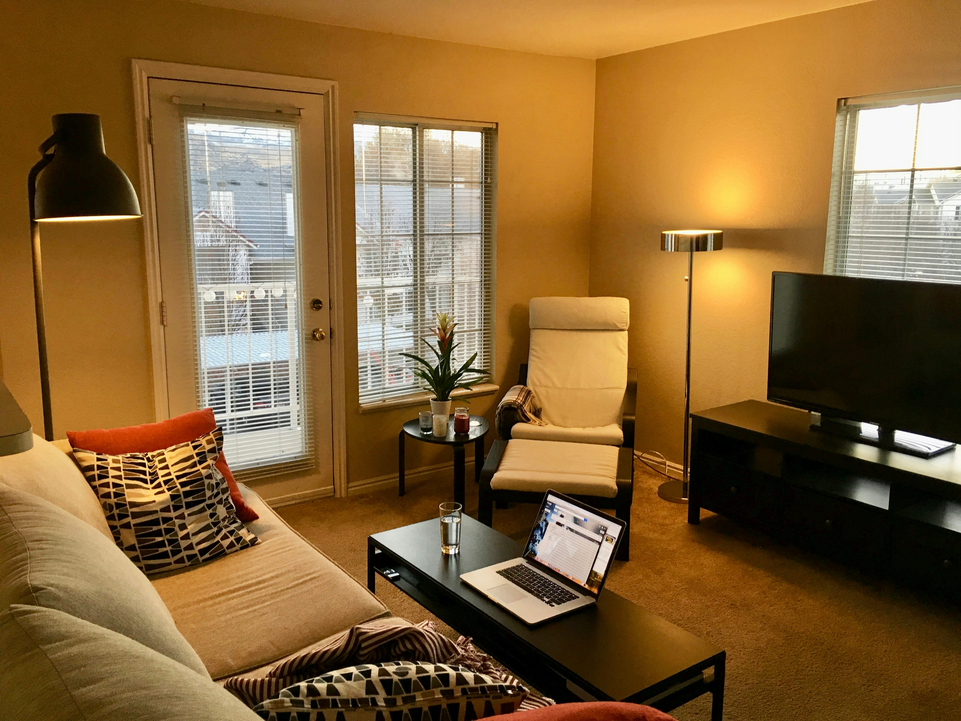 Living room with laptop and wifi