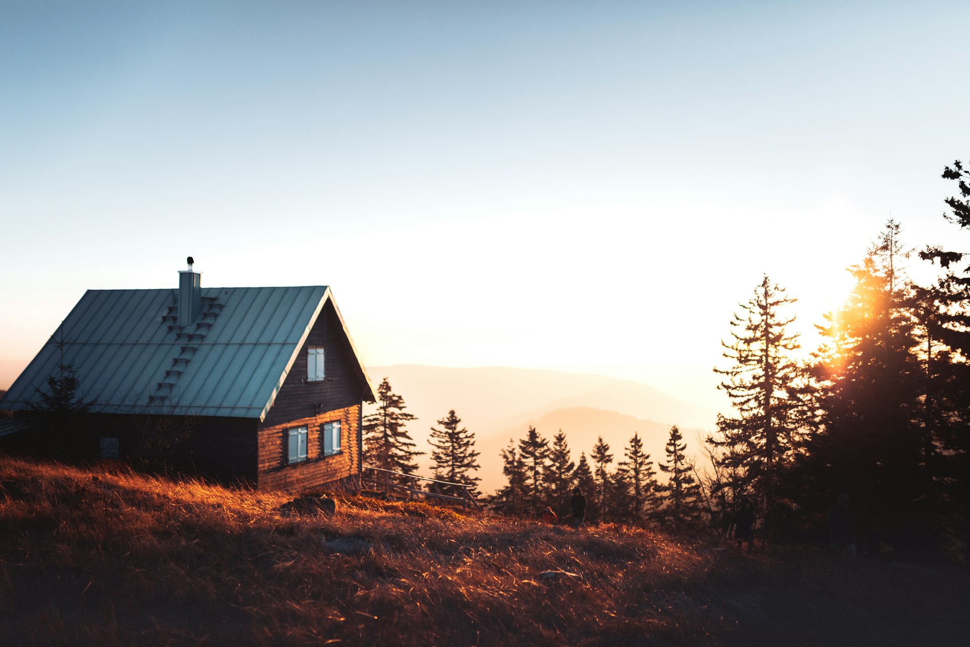 Mountain cabin at golden hour, Story Wyoming