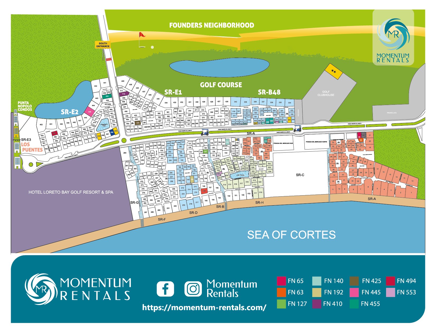 Properties location map of Loreto Bay