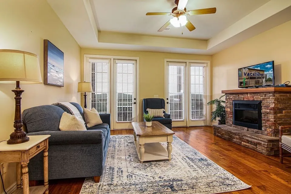 A beautiful luxury living room at The Cliffs Resort at Table Rock in Branson, MO