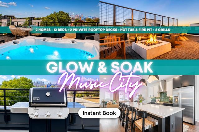 8BR Rooftops with Hot Tub, Fire Pit Skyline Views