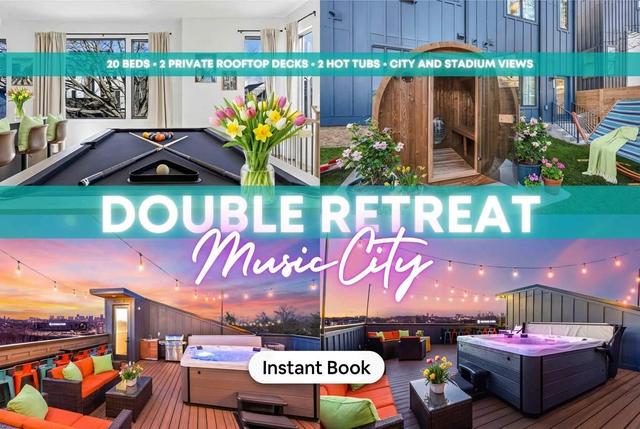 Two Homes: Hot Tub & Rooftop Deck in Nashville