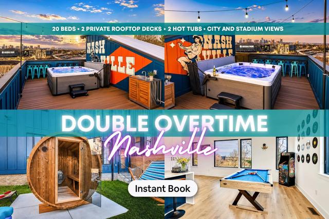 Twin Homes: Hot Tub, Rooftop, Game Zone, Nashville