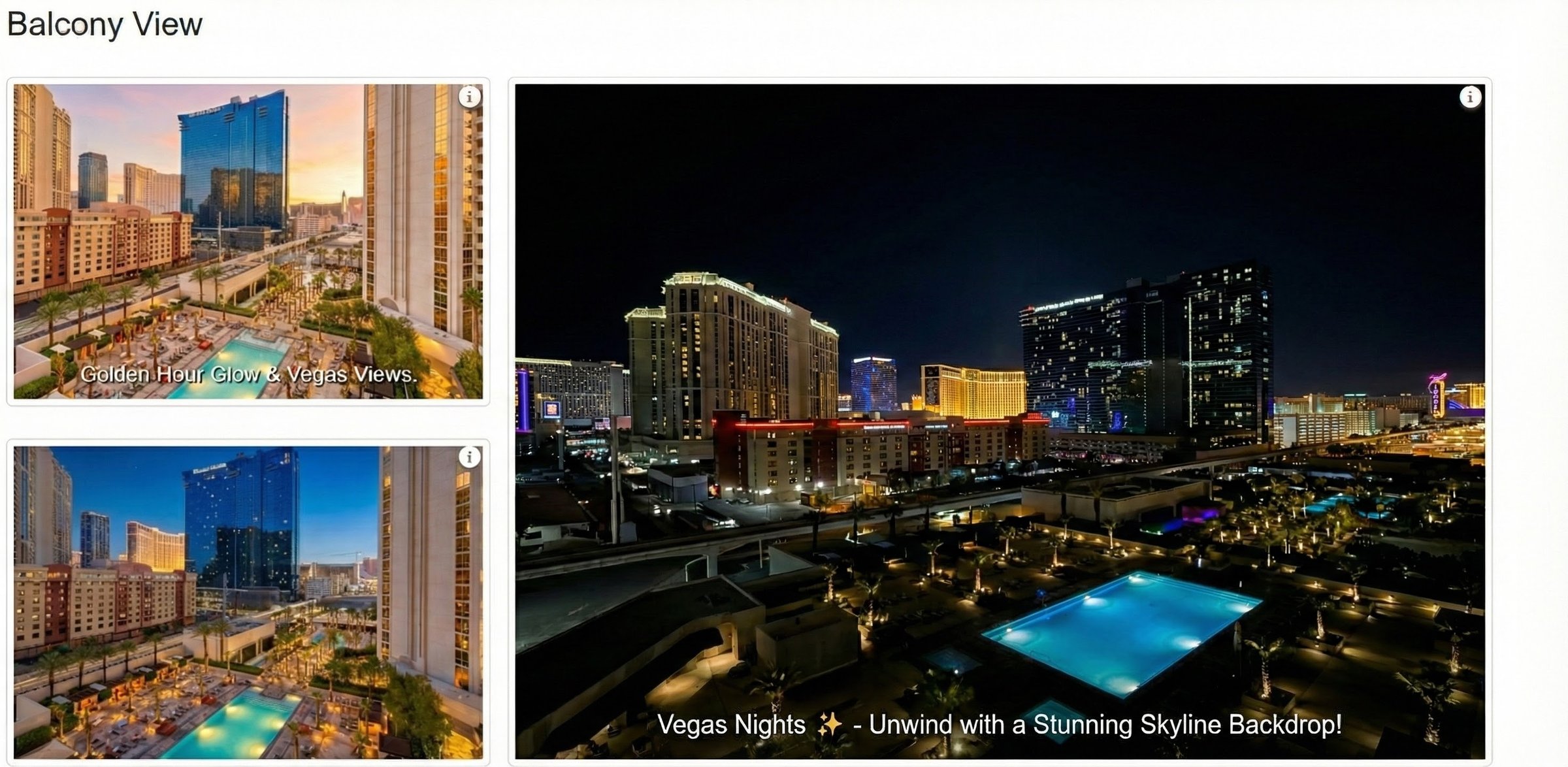 MGM Signature Las Vegas balcony view at night