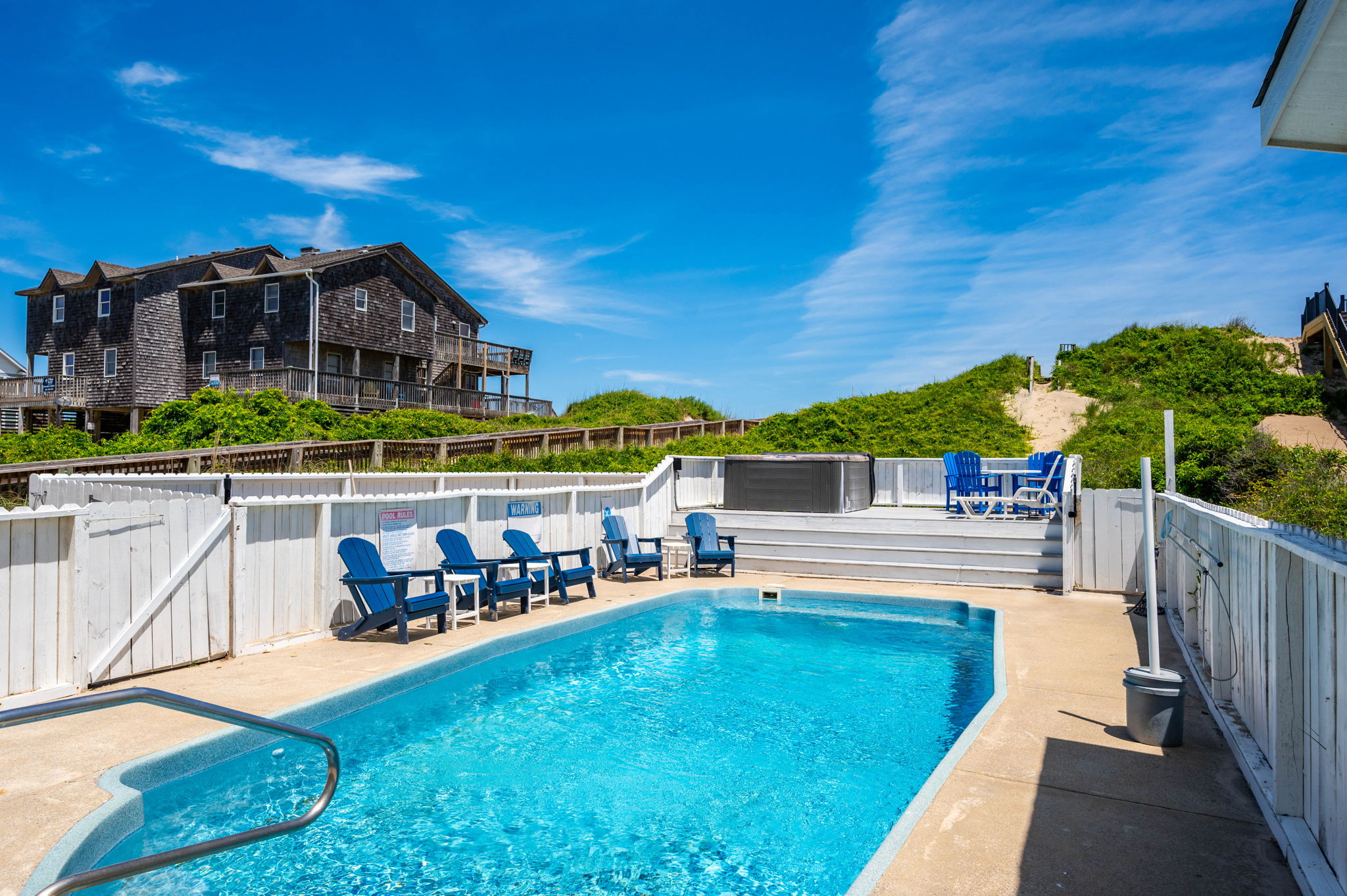 Private pool at The Three Authors oceanfront estate, Corolla, Outer Banks