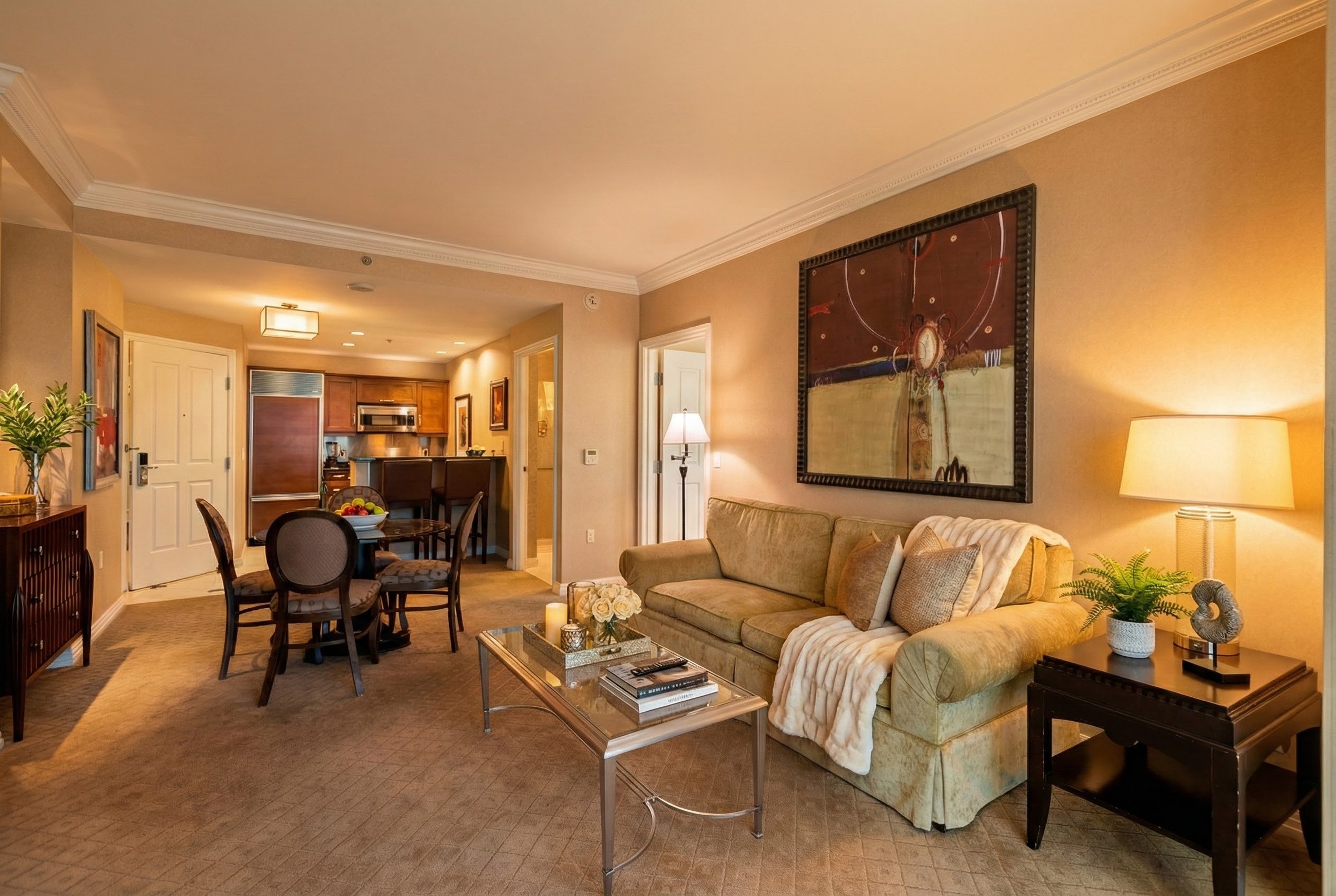 Spacious living area at MGM Signature Las Vegas suite