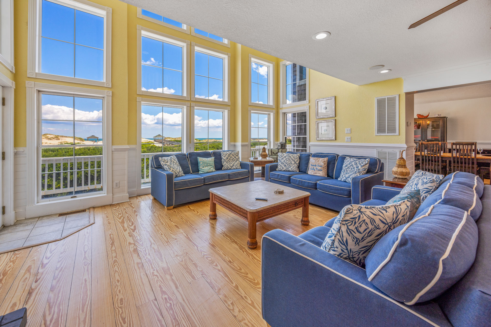 Luxury dining and kitchen area at The Three Authors estate, designed for large groups
