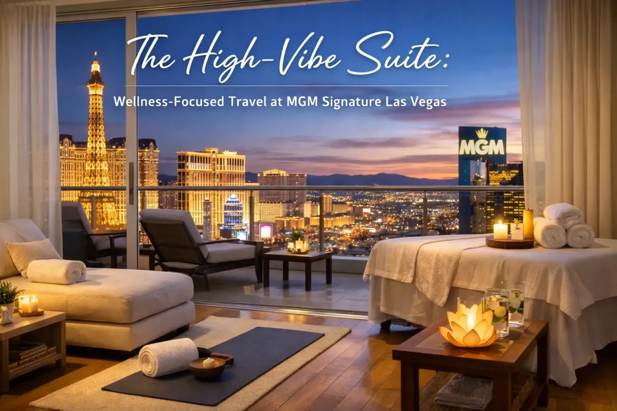 Luxury balcony suite at MGM Signature Las Vegas with full kitchen and Strip view